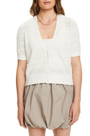 Casual V Neck Open Cardigan - Offwhite