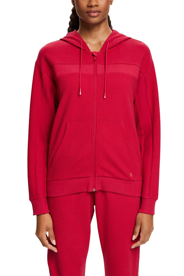 Zipped Hoodie - Dark Red