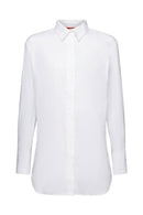 Casual Plain Cotton Blouse - White