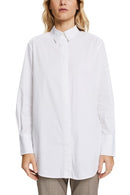 Casual Plain Cotton Blouse - White