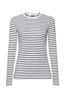 Casual Long Sleeve Stripe T-Shirt - White