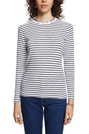 Casual Long Sleeve Stripe T-Shirt - White