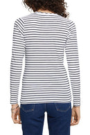 Casual Long Sleeve Stripe T-Shirt - White