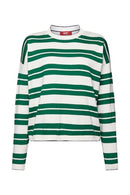 Casual Stripe Round Neck Jumper - Green