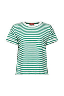 Casual Stripe Round Neck T-Shirt - Green