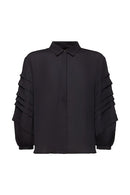 Pleat Sleeve Shirt - Black