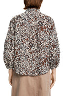 Pleat Sleeve Shirt - Brown