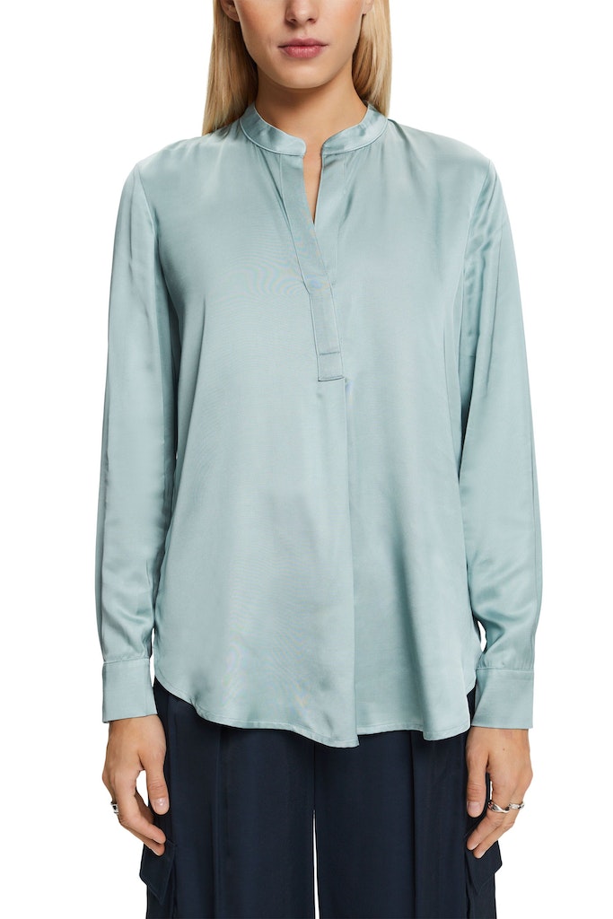 Drape Shirt - Aqua Green
