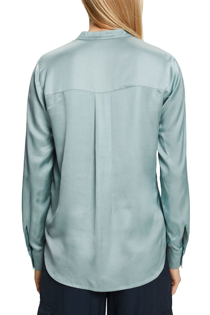 Drape Shirt - Aqua Green