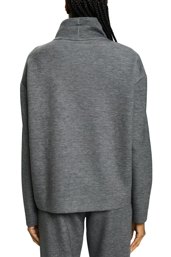 High Neck Sweatshirt - Medium Grey