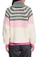 Casual Roll Neck Stripe Jumper - Ice