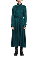 Casual Light Woven Dress - Emerald Green