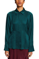 Casual Woven Blouse - Emerald Green