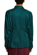 Casual Woven Blouse - Emerald Green