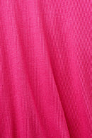 Ribbed Long Sleeve T-Shirt - Pink Fuchsia