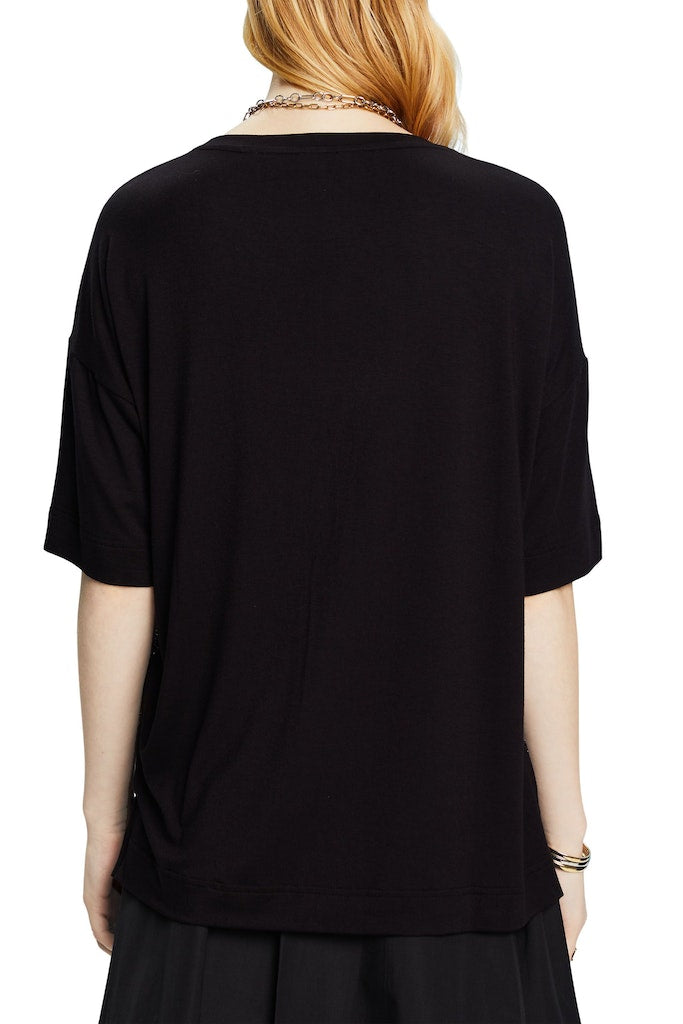 Foil Paillette Top - Black