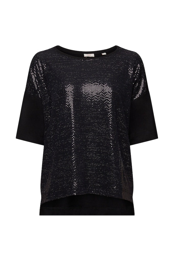 Foil Paillette Top - Black