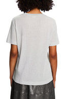 Casual Lurex T-Shirt - Silver