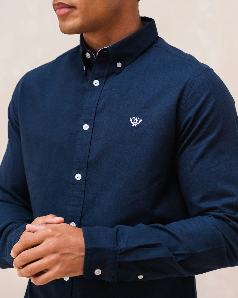 Long Sleeve Oxford Shirt - Navy