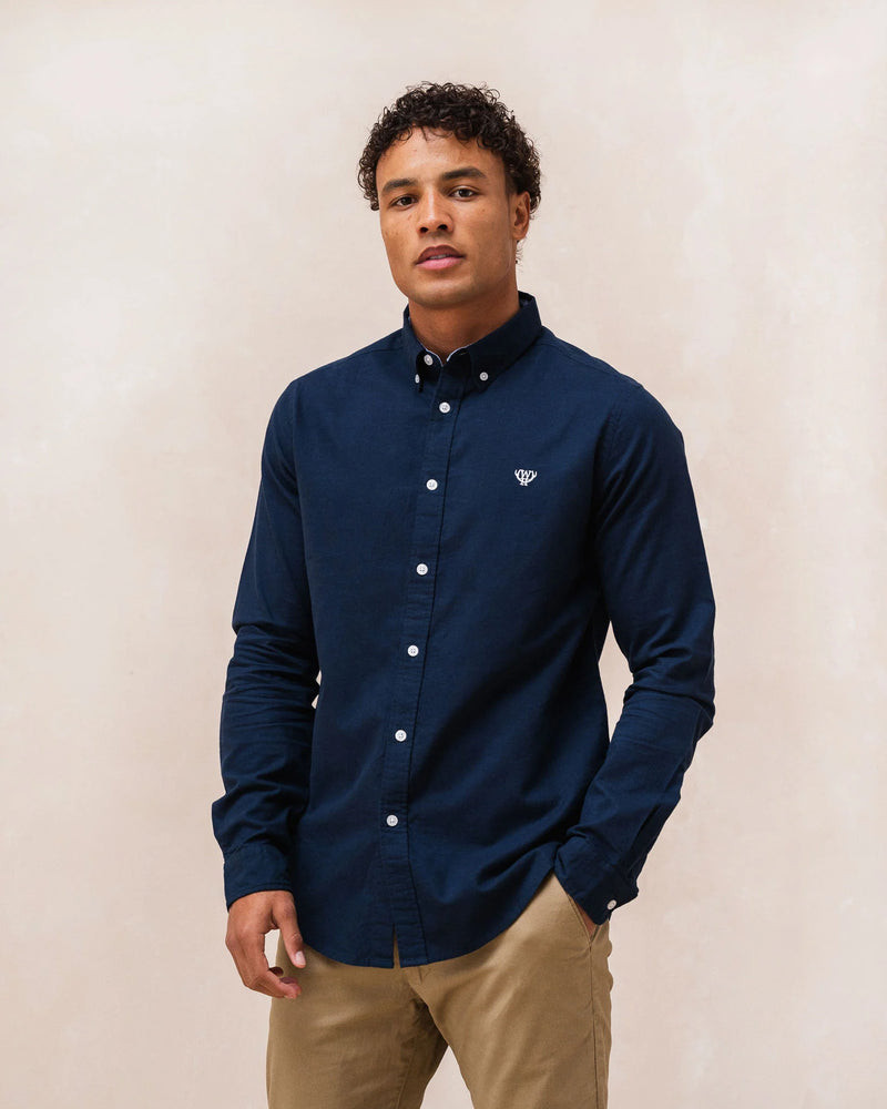Long Sleeve Oxford Shirt - Navy