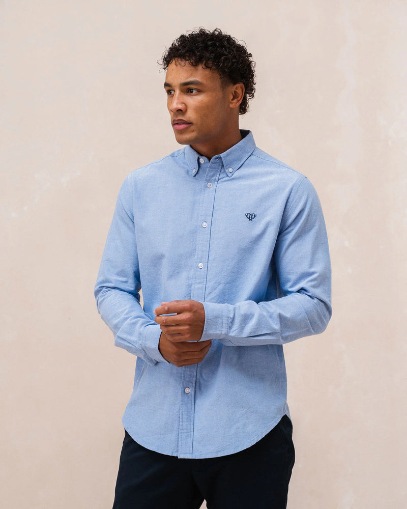 Long Sleeve Oxford Shirt - Light Blue