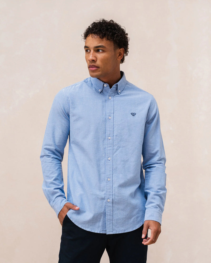 Long Sleeve Oxford Shirt - Light Blue