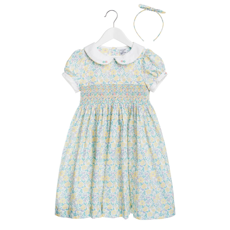 Elodie Dress - Lemon/blue