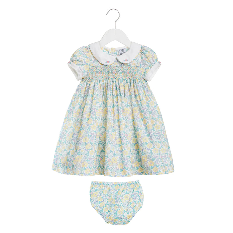 Elodie Dress - Lemon/blue