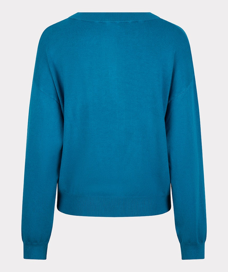 Boxy Round Neck Jumper - Petrol