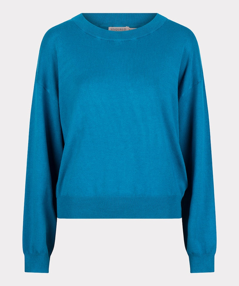 Boxy Round Neck Jumper - Petrol