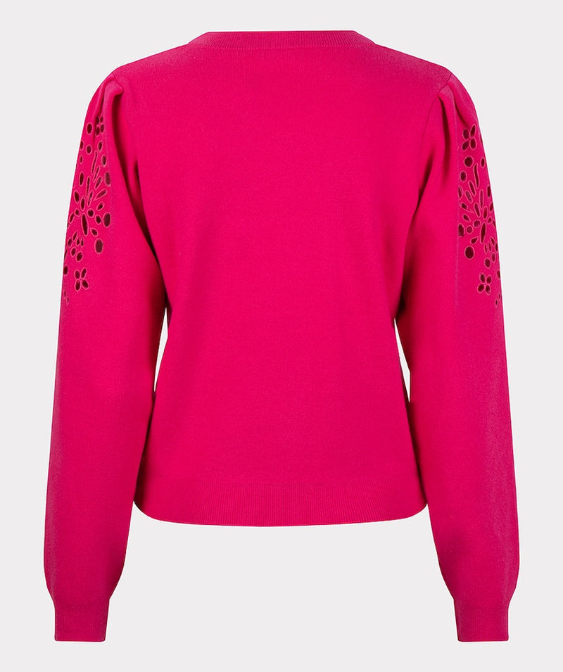 Anglaise Embroidered Jumper - Fuchsia
