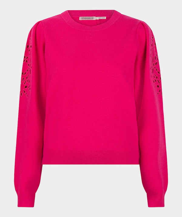 Anglaise Embroidered Jumper - Fuchsia