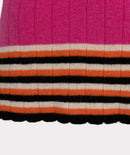 Scalloped Edges High Neck Top - Fuchsia