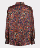 Gathered Collar Print Blouse - Print