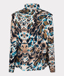 Animal Print Turtleneck Top - Print