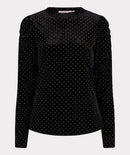Velvet Studs Top - Black