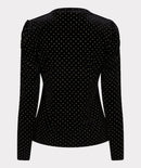 Velvet Studs Top - Black