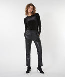 Velvet Studs Top - Black