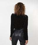 Velvet Studs Top - Black