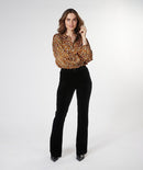 Velour Flair Trousers - Black