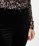 Velour Flair Trousers - Black
