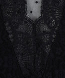 Lace Ruffle Shoulder Top - Black