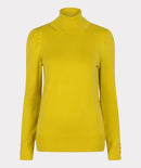 Puff Sleeve Buttons Jumper - Warm Olive