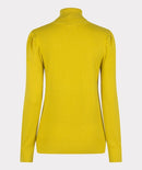 Puff Sleeve Buttons Jumper - Warm Olive