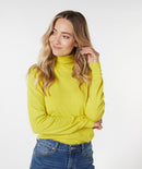 Puff Sleeve Buttons Jumper - Warm Olive