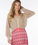 Open Knit Cardigan - Gold