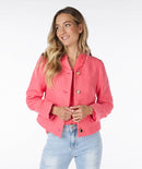 Slub Boucle Blazer - Strawberry