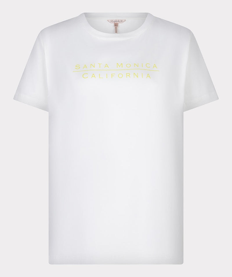 Santa Monica T-Shirt - Off White/lime