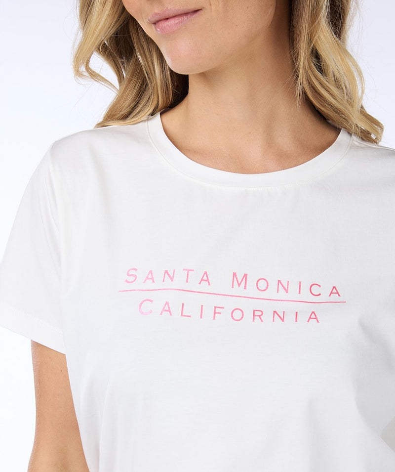 Santa Monica T-Shirt - Off White/strawberry
