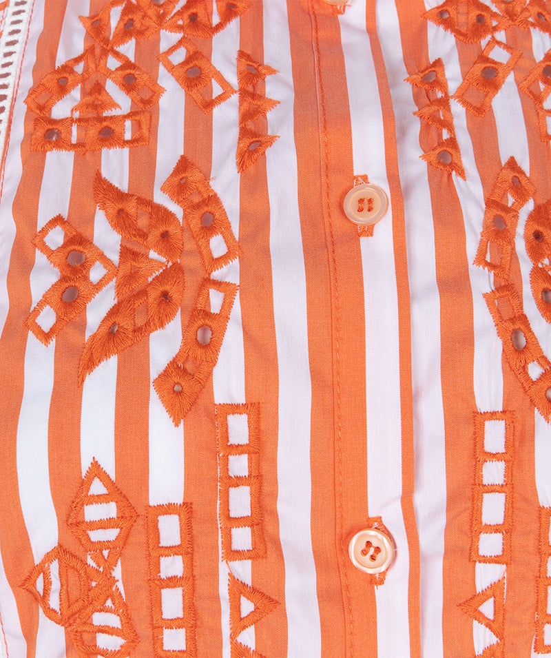 Striped Dress - Off White/cantaloupe